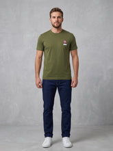 Olive Green Casual Graphic T-Shirt