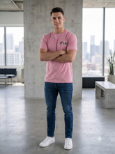 Men's Pink "Horse Racing" Graphic T-Shirt