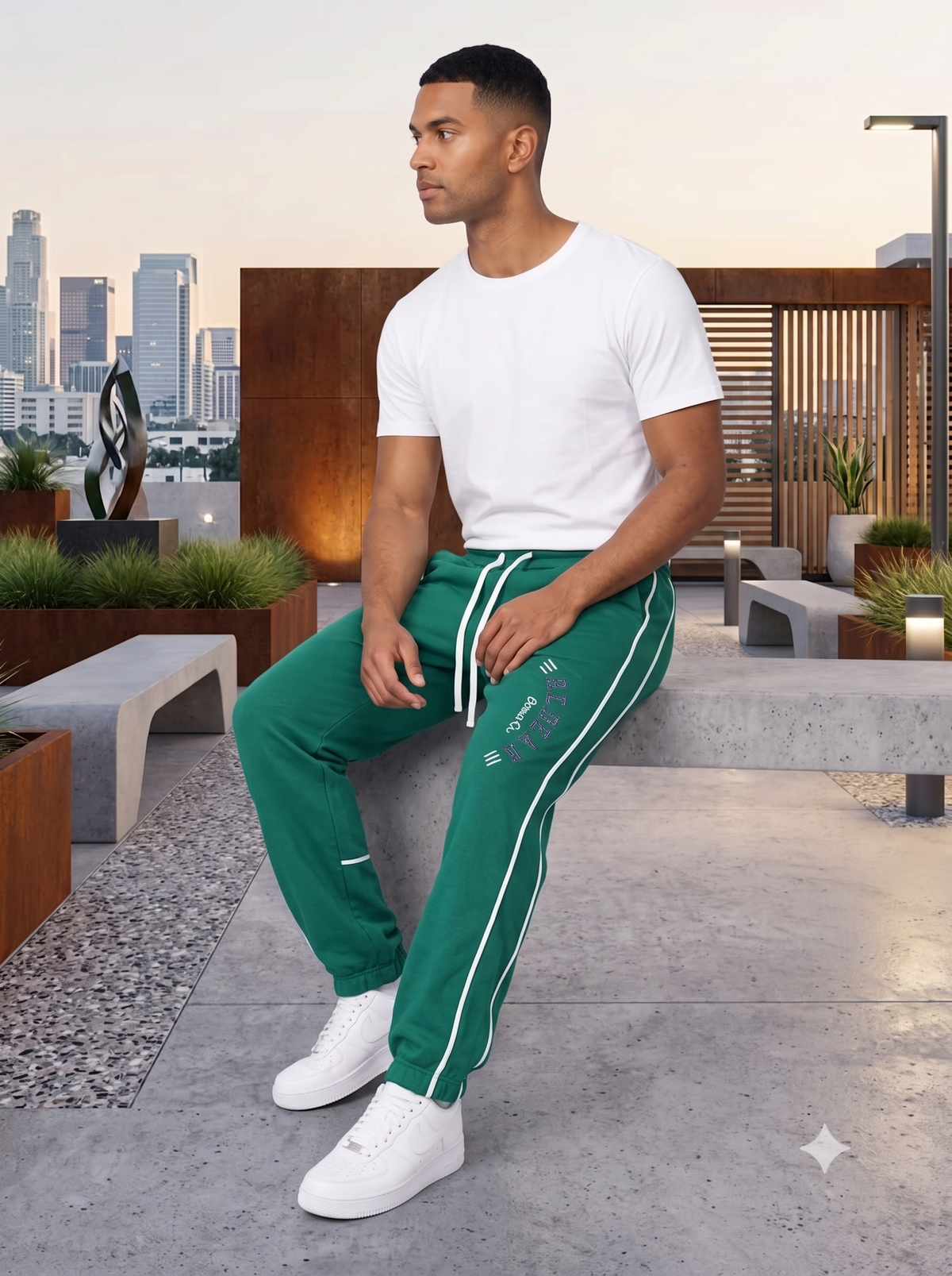 Men's Forest Green "ALBEAM" Track Pants