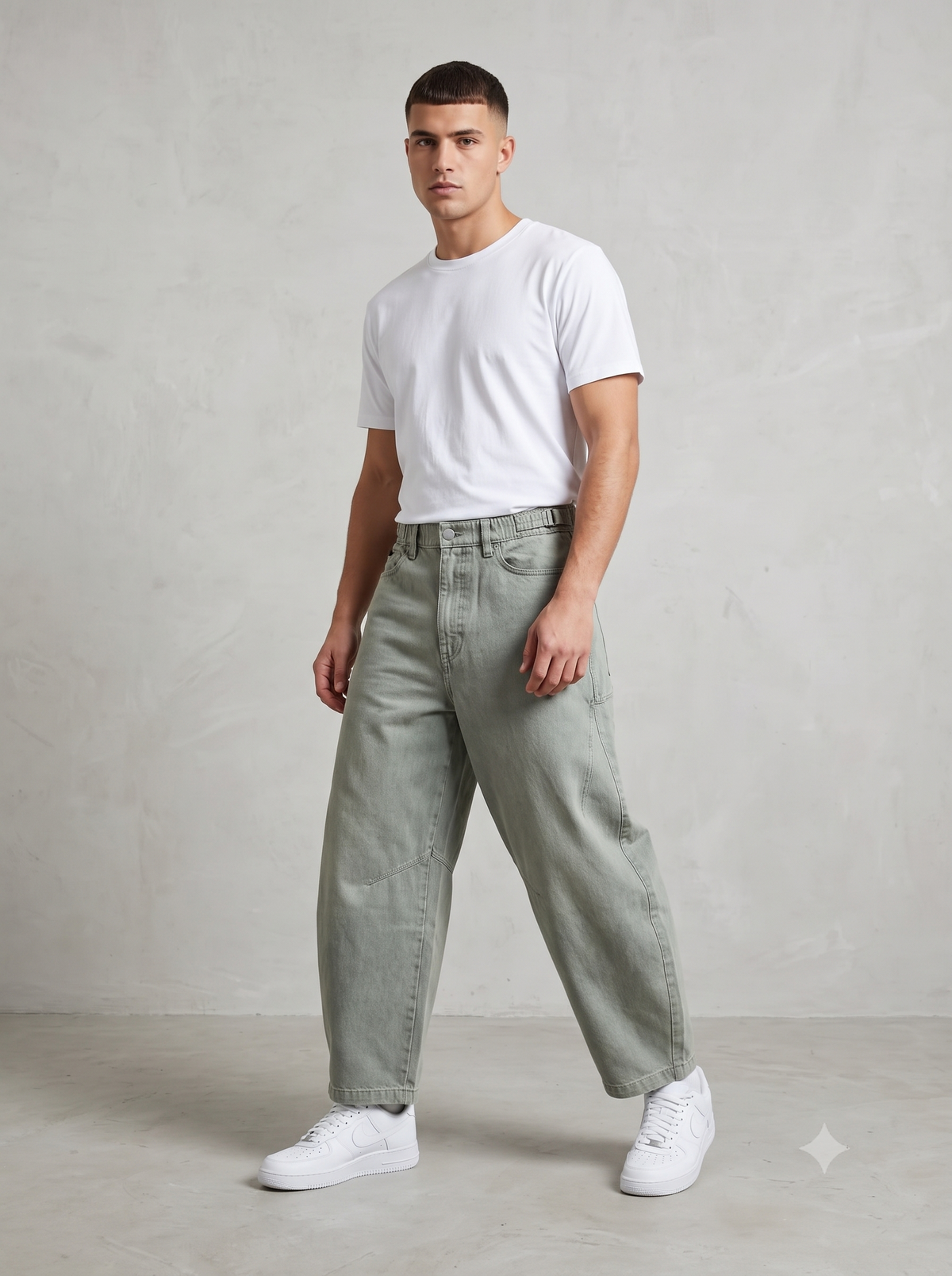 Men's Sage Green Relaxed Utility Pants