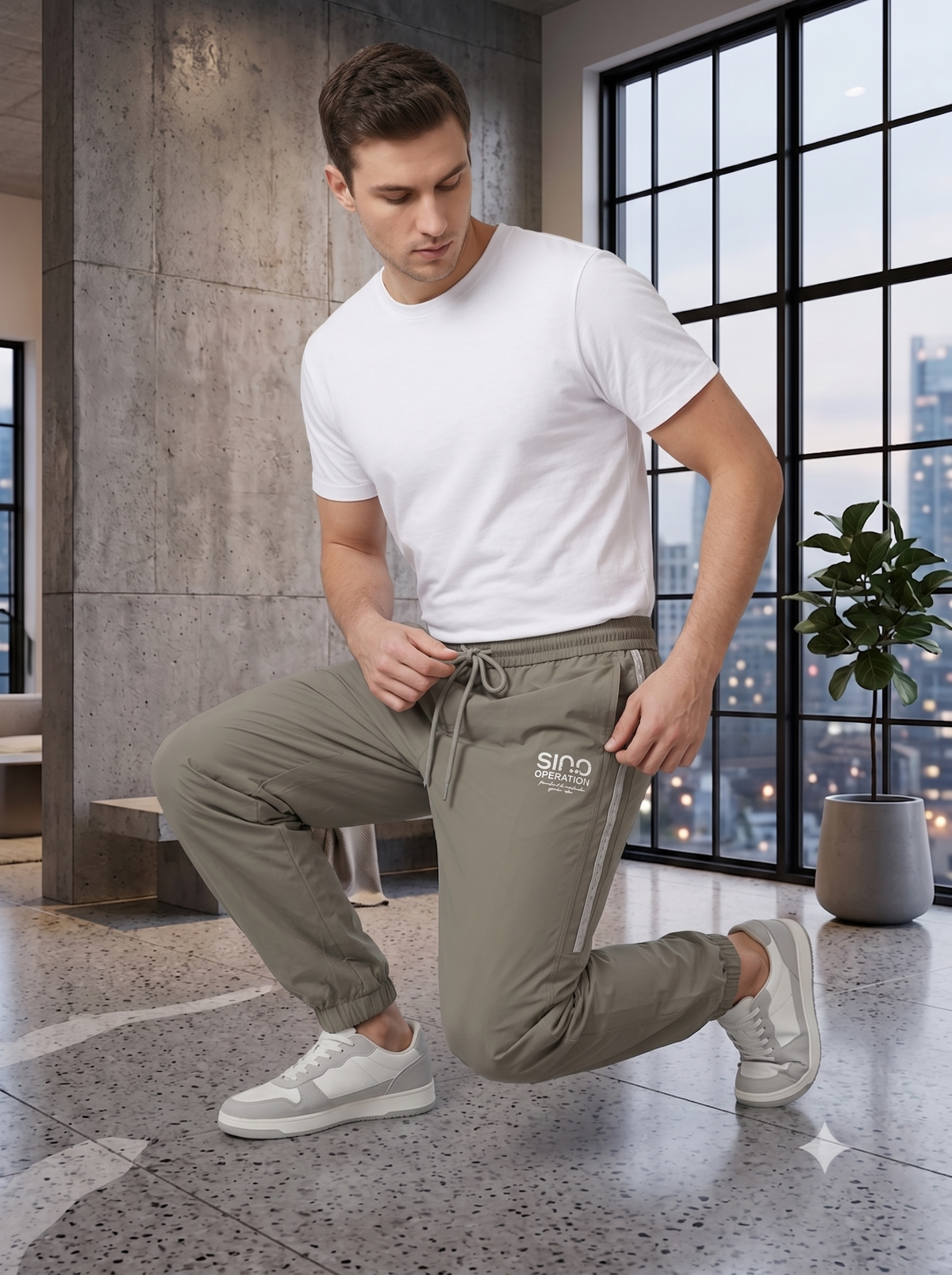 Men's Olive Green "Sino Operation" Joggers
